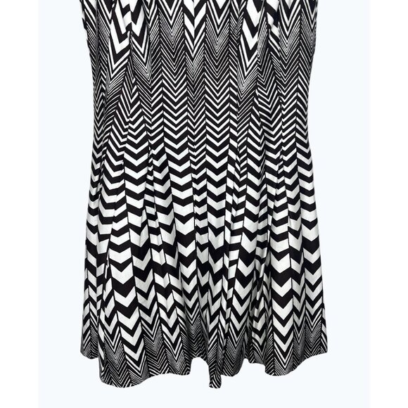 Taylor Womens Sleeveless Chevron Stripe Fit Flare Dress Size 6 - Picture 16 of 16